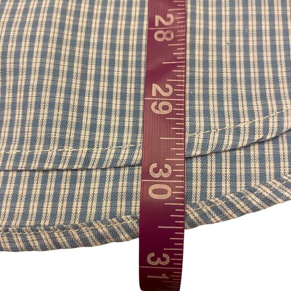 American Eagle Outfitters AEO Long Sleeve Button Down Blue and White Plaid Shirt - Picture 13 of 13